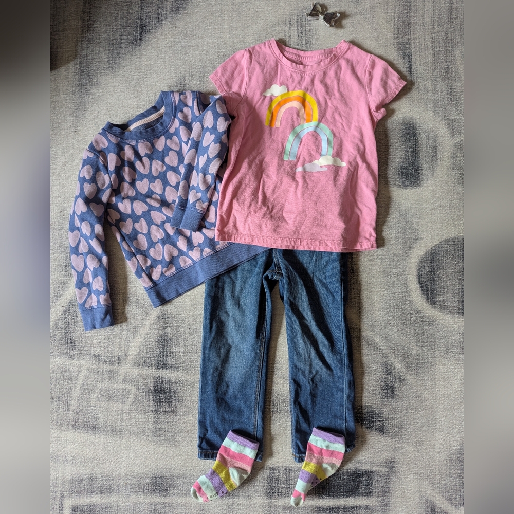 Kids' Heart and Rainbow Outfit Set